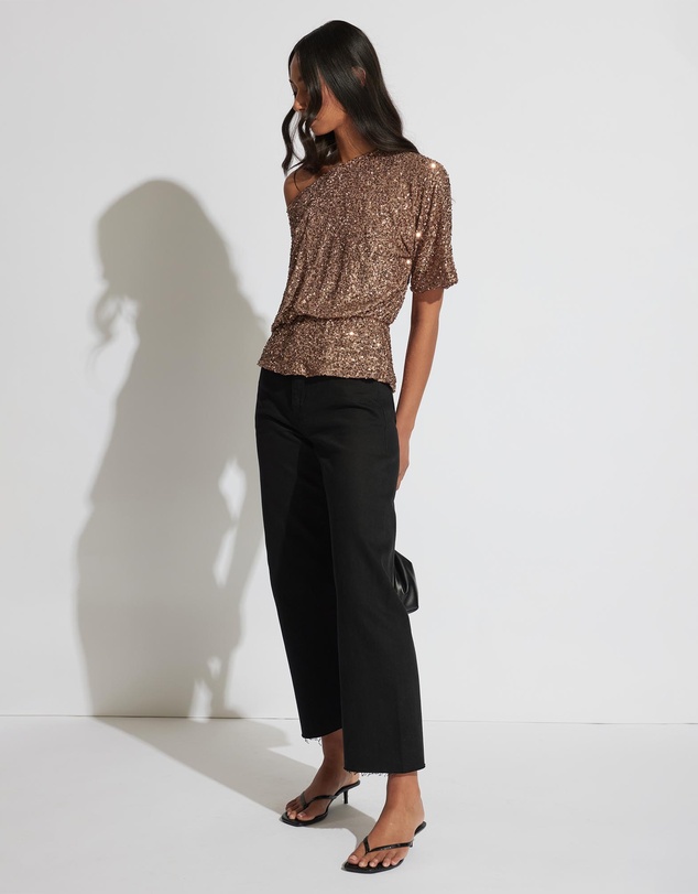Decjuba - Danika Sequin Off Shoulder Top