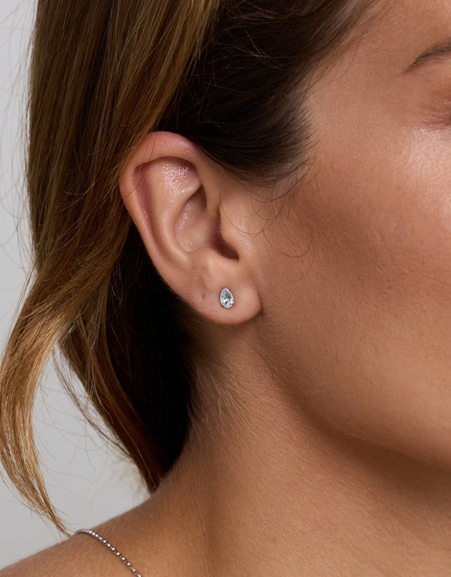 Michael Hill - Pear-Cut Aquamarine Stud Earrings in Sterling Silver