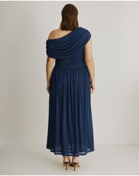 Atmos&Here Curvy - Winnie Off Shoulder Mesh Maxi Dress