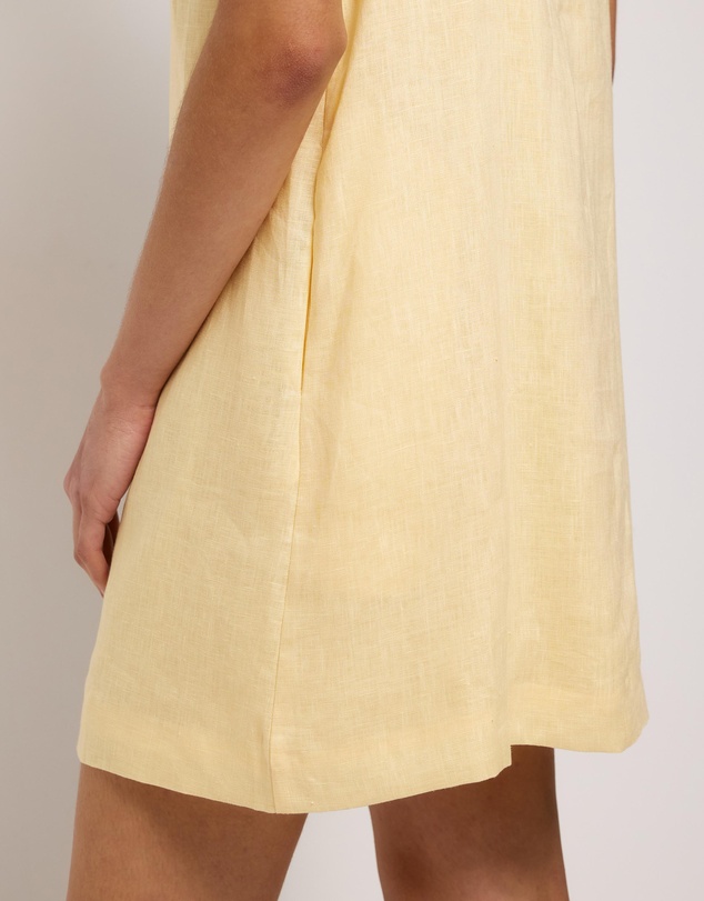 AERE - Indra Boat Neck Linen Mini Dress