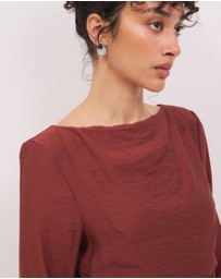 Calli - Lydia LS Ruched Midi Dress