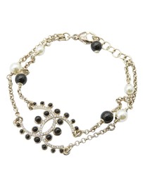 Pre-Loved by Azura Reborn - Pre-Loved Gold Plated CC Faux Pearl Rhinestones Bracelet
