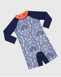 Aqua Blu Kids - Baroque Long Sleeve Sunsuit - Babies