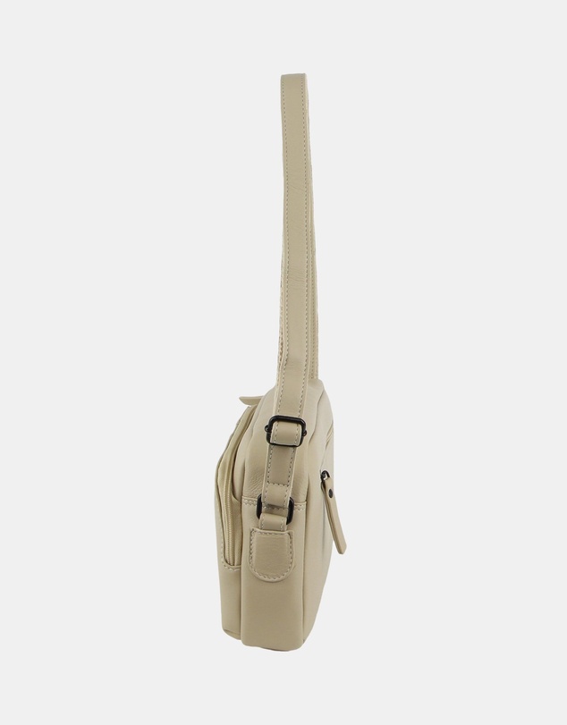 Milleni - Milleni Leather Genuine Ladies Multi-Zip Cross-Body Bag