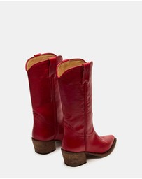 Steve Madden - Albany Red Leather Boots