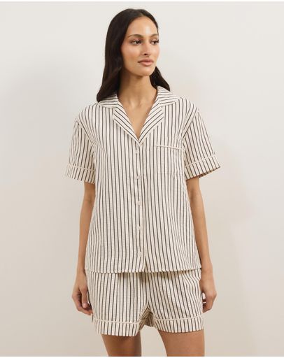 Cream & Black Stripe