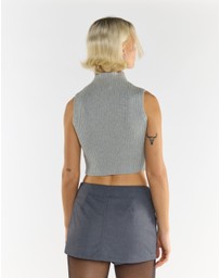 Glamorous - High Neck Ribbed Top