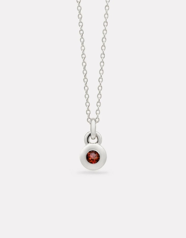 Najo - January Silver & Garnet Birthstone Necklace