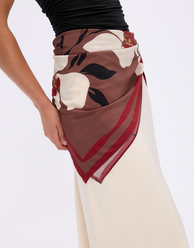 Minima Esenciales - Isla Scarf Detail Midi Skirt