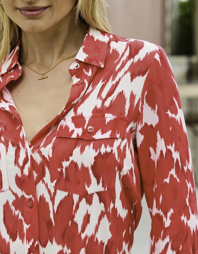 Sosandar - Floral Print Relaxed Utility Shirt