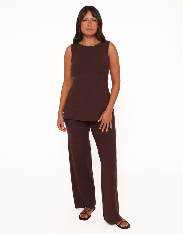 Petal & Pup - Beth Knitted Pant Set - Chocolate