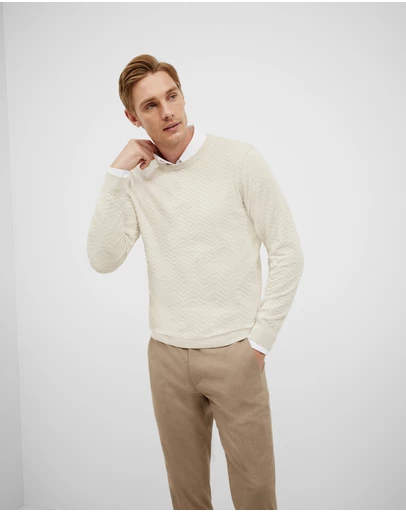 Politix - Lightweight Zig Zag Crew Neck Knit