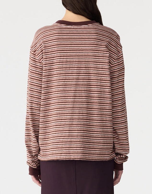 Bassike - Stripe Slouch LS T-Shirt