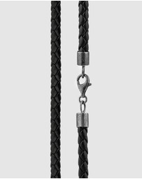 Kuzzoi - ICONIC EXCLUSIVE - Necklace Genuine Leather Braided Basic 925 Silver