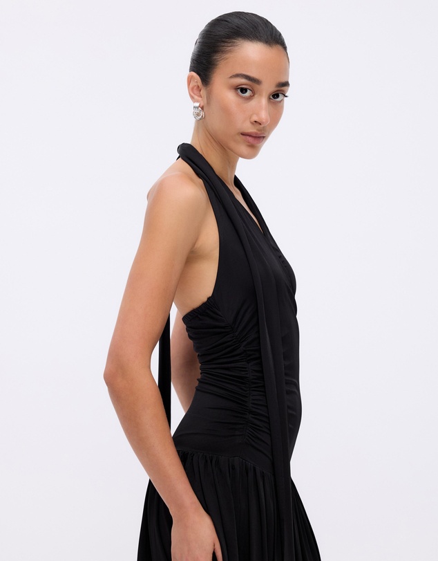 Minima Esenciales - Sereia Jersey Scarf Tie Maxi Dress