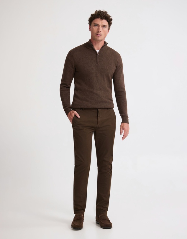 Oxford - Robert Zip Neck Knit Pullover