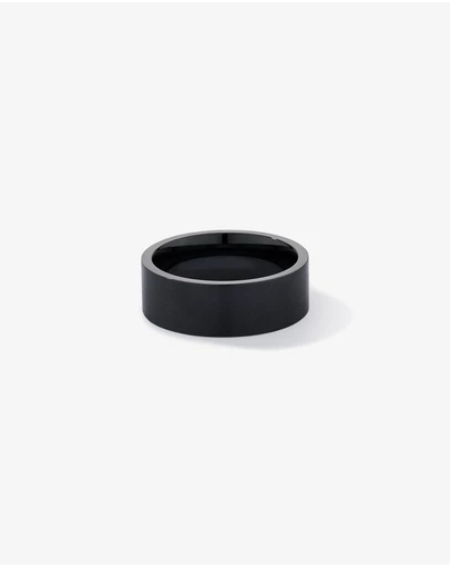 Michael Hill - 8mm Brushed Flat Wedding Band in Black Titanium