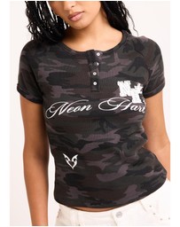 Neon Hart - Waffle Camo Henley T-Shirt