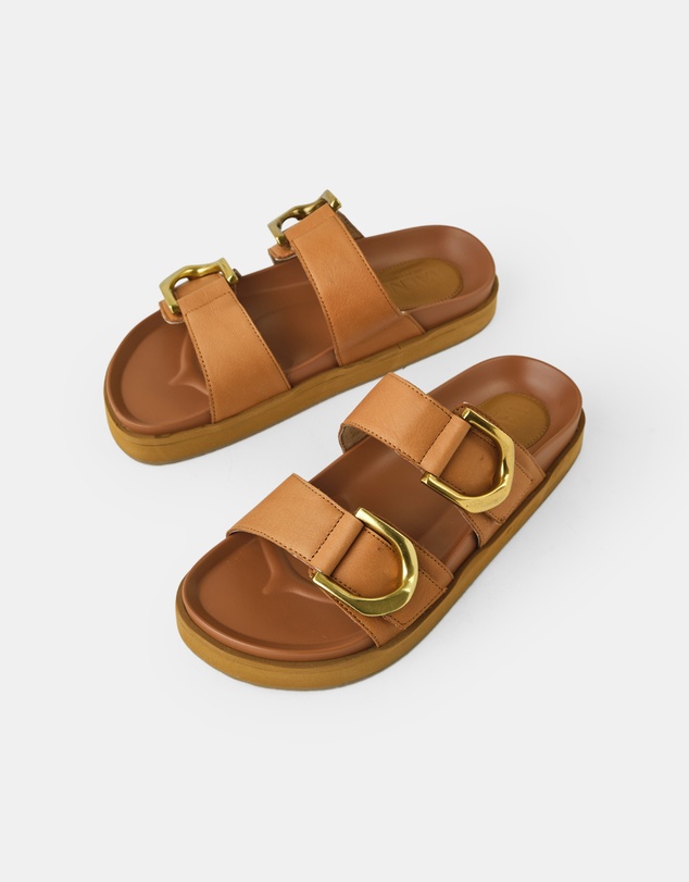 Walnut Melbourne - Mint Leather Slide