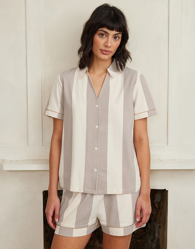Chelsea Peers - Organic Cotton Stripe Short Pyjama Set