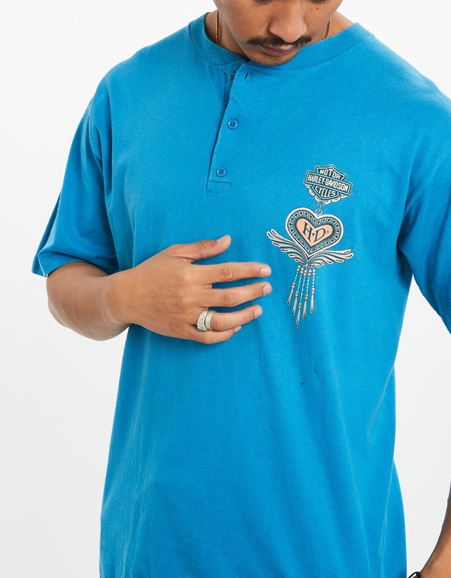 Vintage by The Real Deal - Pre Loved - 1992 Harley Davidson Henley Tee