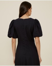 The Fated - Lucy Puff Sleeve Midi Dress