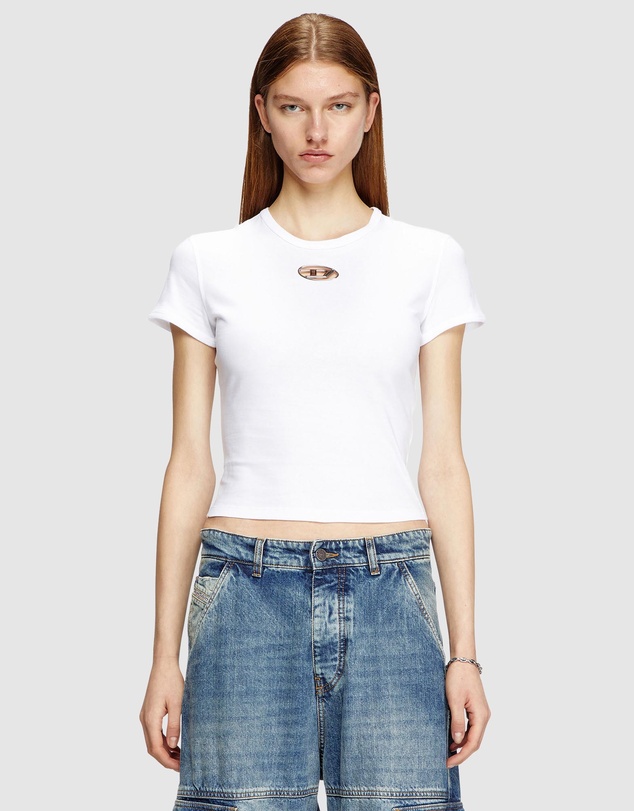 Diesel - Slim Fit T-Shirt with Cut-Out Oval D