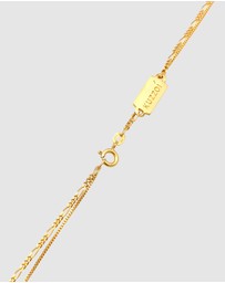 Kuzzoi - ICONIC EXCLUSIVE - Necklace Men Layer Pendant Plate Figaro in 925 sterling silver gold plated