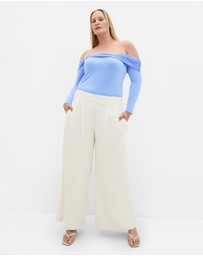 City Chic - Plus size Buckle Detail Top - sky blue