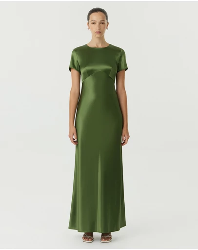 Third Form - Satin Bias Maxi Tee Dress