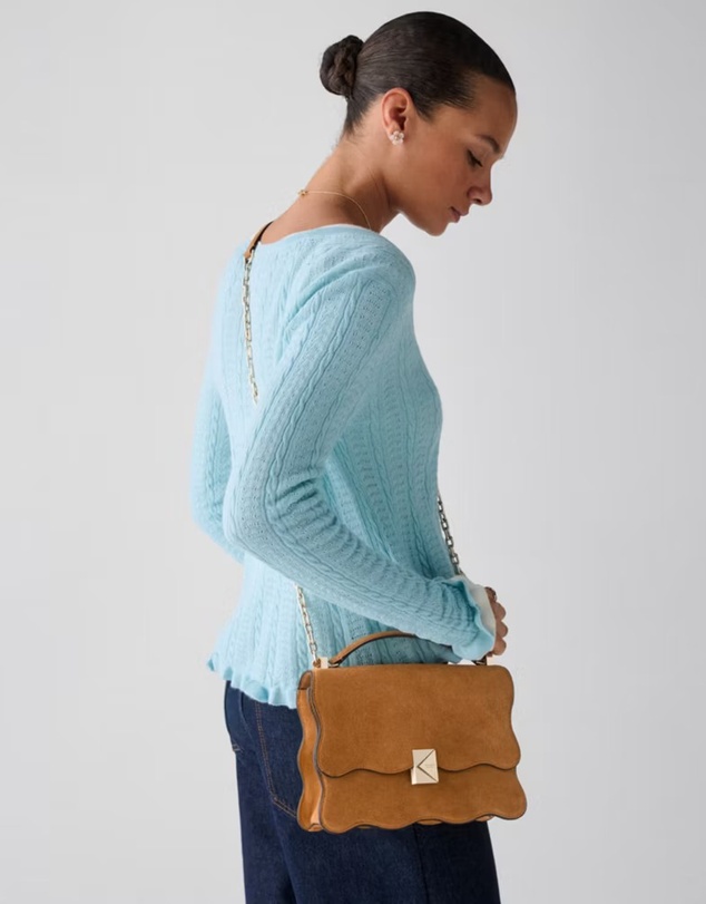 Kate Spade - Deco Wavy Suede Convertible Shoulder