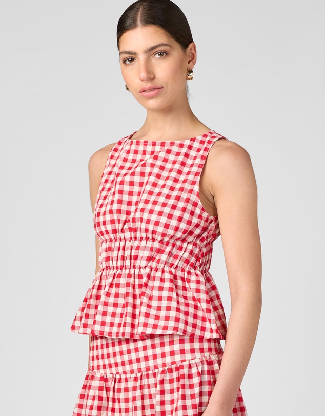 MVN - Gingham Cinched Top