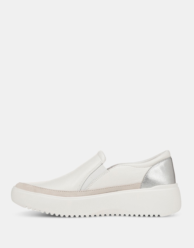 Vionic - Kearny Platform Slip-On Casual Sneaker - White Leather