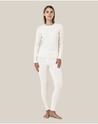 Papinelle - Olivia Pointelle Long Sleeve Henley Top