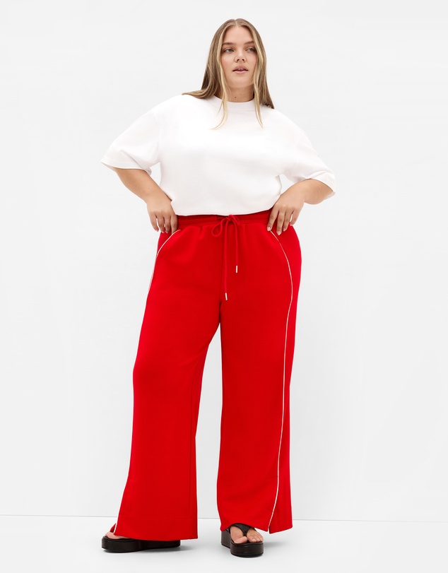 City Chic - Plus size Chaser Athleisure Wide Leg Pant - red
