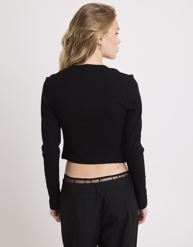 Neon Hart - Rib Snap Front Long Sleeve Top