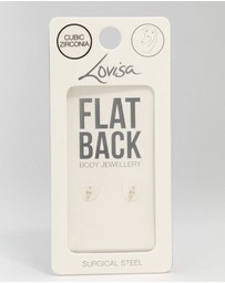 Lovisa - Gold Plated Surgical Steel Cubic Zirconia Double Flat Back 2-Pack