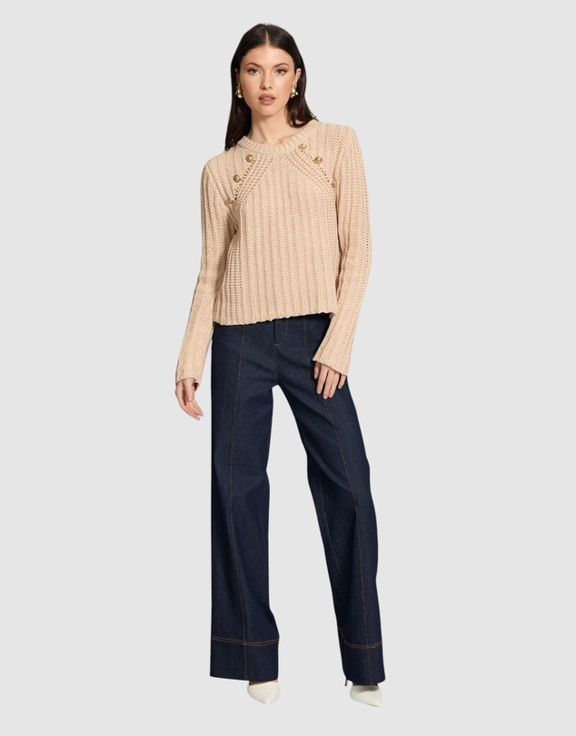 Honey and Beau - Biana Button Detail Jumper