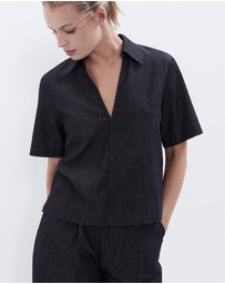 UNISON - Collared Denim Popover