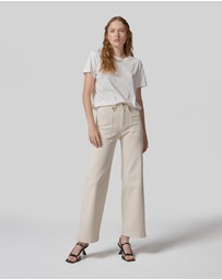 DRICOPER DENIM - Carrie Cream Wide Straight Leg Jeans