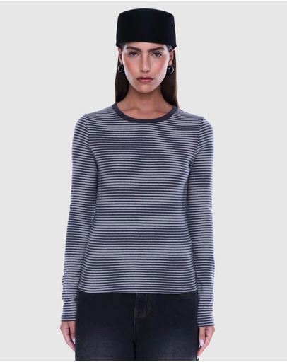 ENA PELLY - Piper Long Sleeve Stripe Top