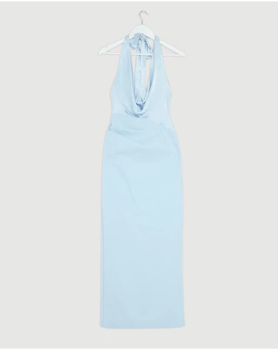 Revibe - Repaired Shona Joy Dillon Cowl Neck Maxi Dress - AU 8