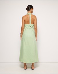 AERE - Waverly Halter Linen Midi Dress