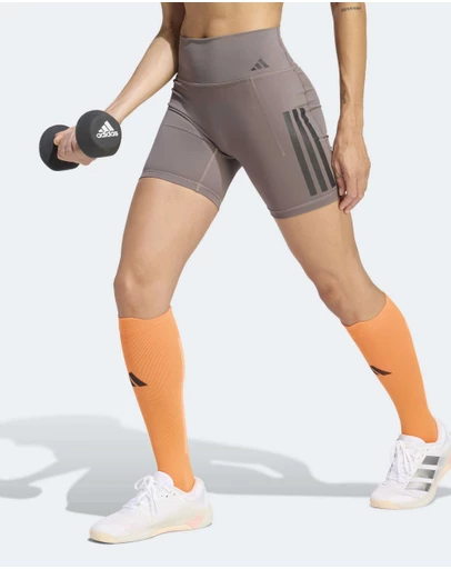 adidas Performance - Optime Workout 3-Stripes Short Leggings Womens