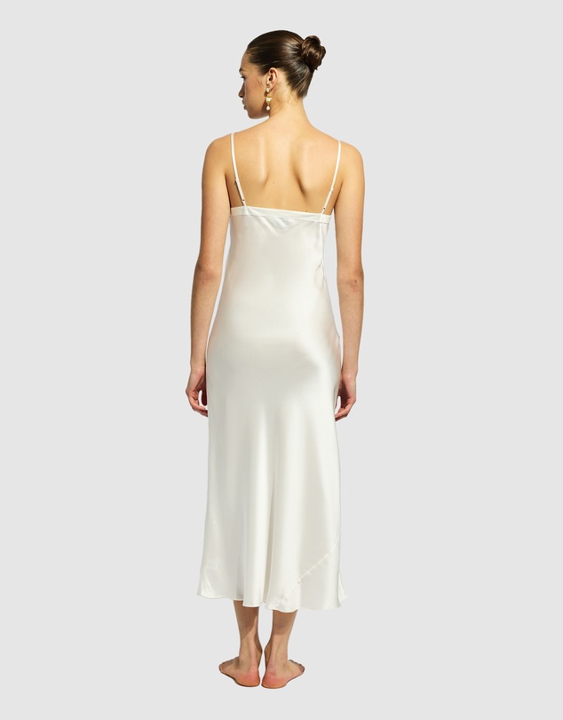 GINIA - Silk Long Nite V Neck