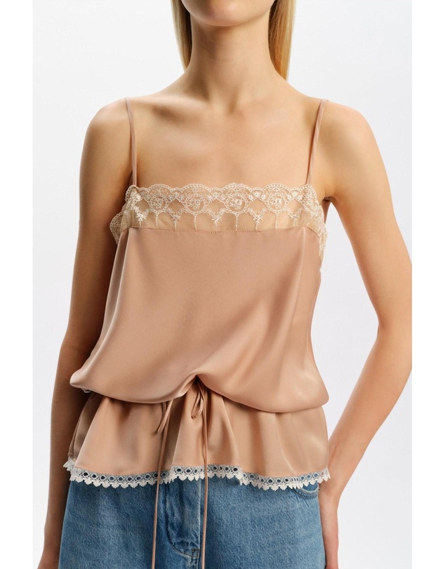 Bardot - Bonita Satin Lace Trim Top