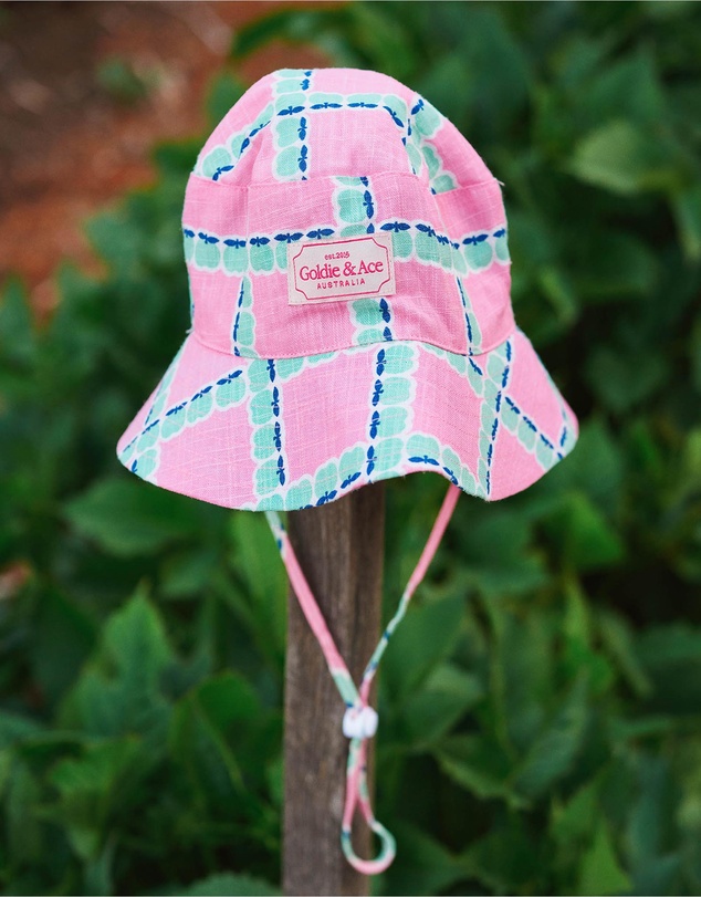 Goldie + Ace - Apple Check Bucket Hat - Babies-Kids