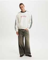 Cotton On - Oversized Graphic Crew Sweater