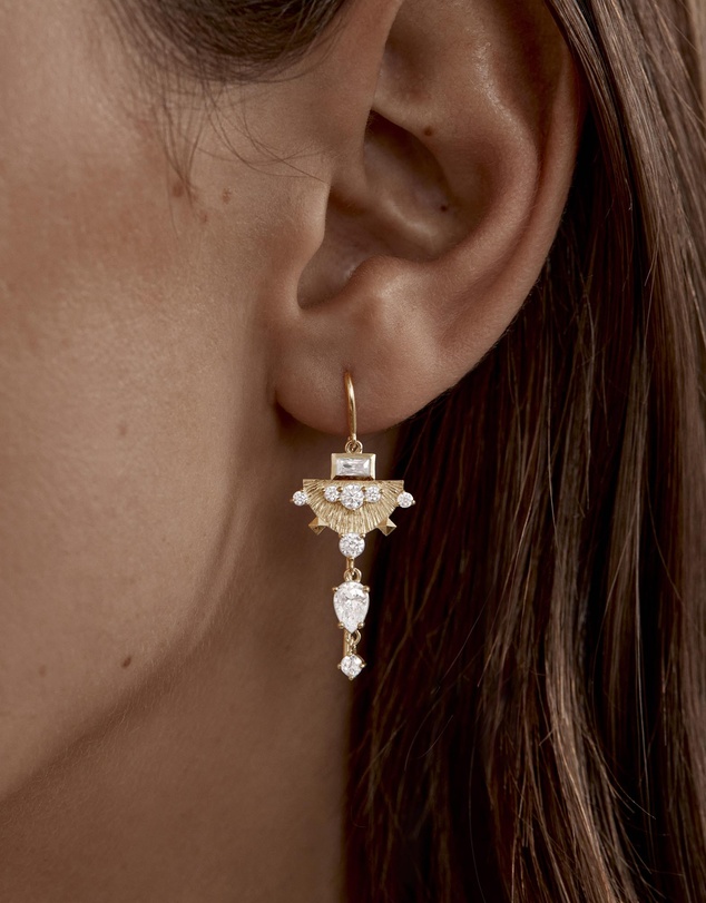 By Charlotte - Lotus Rain Thread Earrings