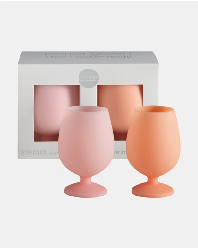 porter green - stemm silicone unbreakable wine glasses